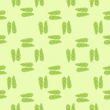 Modern Banana leaf seamless pattern with hand drawn tropical print. Summer ar Illustrazione stock
