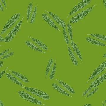 Modern Banana leaf seamless pattern with hand drawn tropical print. Fashionab Stock Illustration