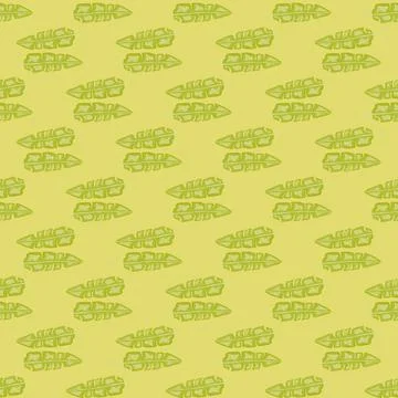 Modern Banana leaf seamless pattern with hand drawn tropical print. Summer ar Stock Illustration