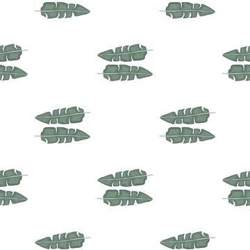 Modern Banana leaf seamless pattern with hand drawn tropical print. Summer ar Stock Illustration