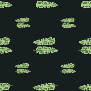 Modern Banana leaf seamless pattern with hand drawn tropical print. Summer ar Stock Illustration