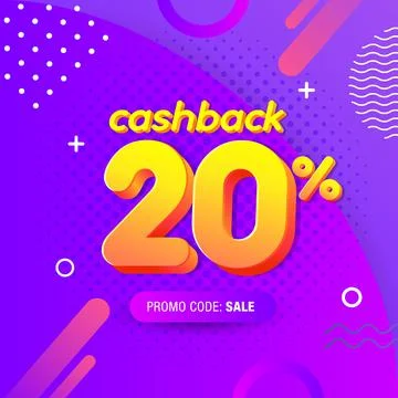 Modern Banner design template with 20% cash back offer Stock Illustration