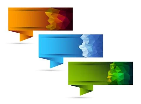 Modern banner set with polygonal element Stock Illustration