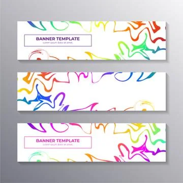 Modern banner template with abstract liquid gradient marble background, Corpo Stock Illustration
