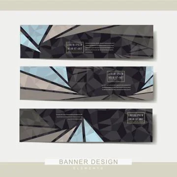 Modern banner template set design Stock Illustration