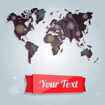 Modern banners, world map creative idea, flyers, cover infographics elements Stock Illustration