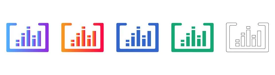 Modern Bar Chart Data Visualization Icons Stock Illustration