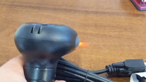 A modern bar code scanner for commerce. Working with the scanner. Stock Footage 202175150