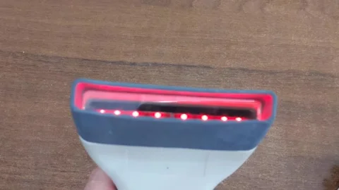 A modern bar code scanner for commerce. Working with the scanner. Stock Footage 202175215