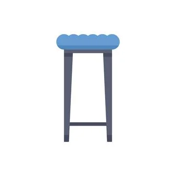 Modern bar stool with round upholstered seat standing on white background Illustrazione stock