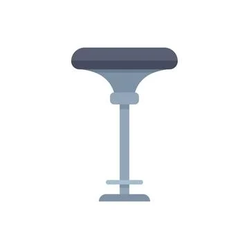 Modern bar stool standing on one metal leg Illustrazione stock