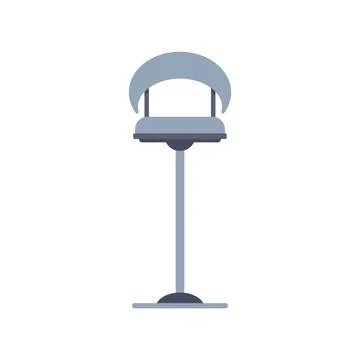 Modern bar stool standing on one leg with footrest and back support Illustrazione stock