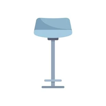 Modern bar stool standing on one metal leg with footrest Illustrazione stock