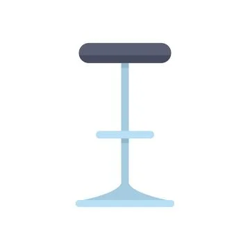 Modern bar stool standing on one leg with footrest and round seat Illustrazione stock