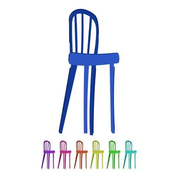 Modern bar stool vector cartoon graphic Stock Illustration