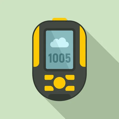 Modern barometer icon, flat style Stock Illustration