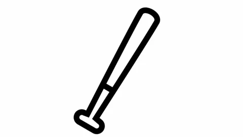 Modern baseball bat animated icon - Sport symbol motion design Stock Footage 293203398