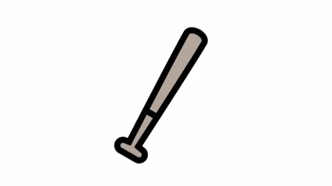 Modern baseball bat animated icon - sports motion design Stock Footage 293773520
