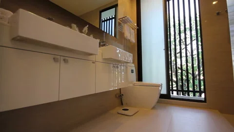 Modern Bathroom Stock Footage 139950487