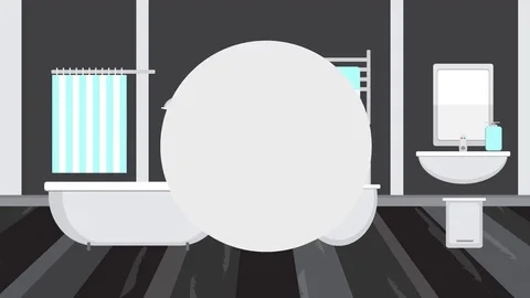 Modern bathroom interior - flat design animation Stock Footage 83775142