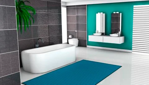 Modern bathroom interior Stock Illustration
