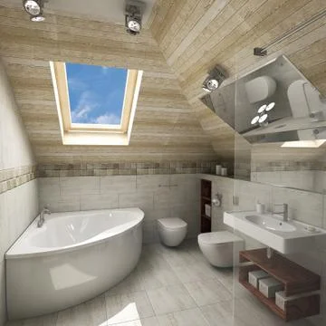 Modern bathroom interior Stock Illustration