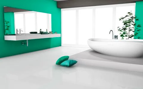 Modern bathroom interior Stock Illustration
