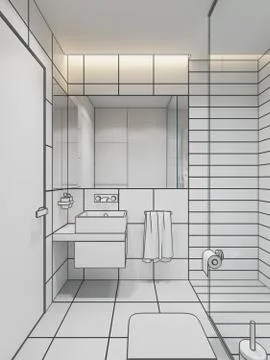 Modern bathroom interior Stock Illustration