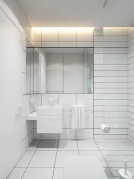 Modern bathroom interior Stock Illustration