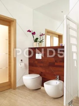 Modern bathroom interior Stock Photos