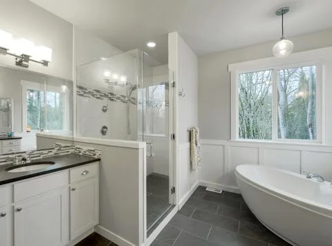 Modern bathroom interior Stock Photos