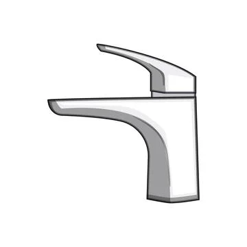 Modern bathroom kitchen faucet saving water concept Stock Illustration