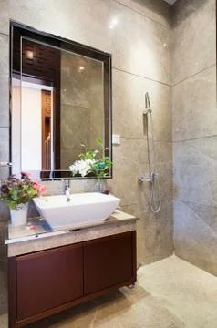Modern bathroom Stock Photos
