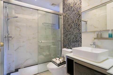 Modern bathroom Stock Photos