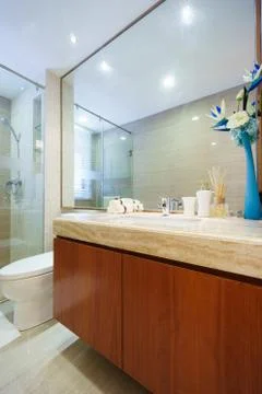 Modern bathroom Stock Photos