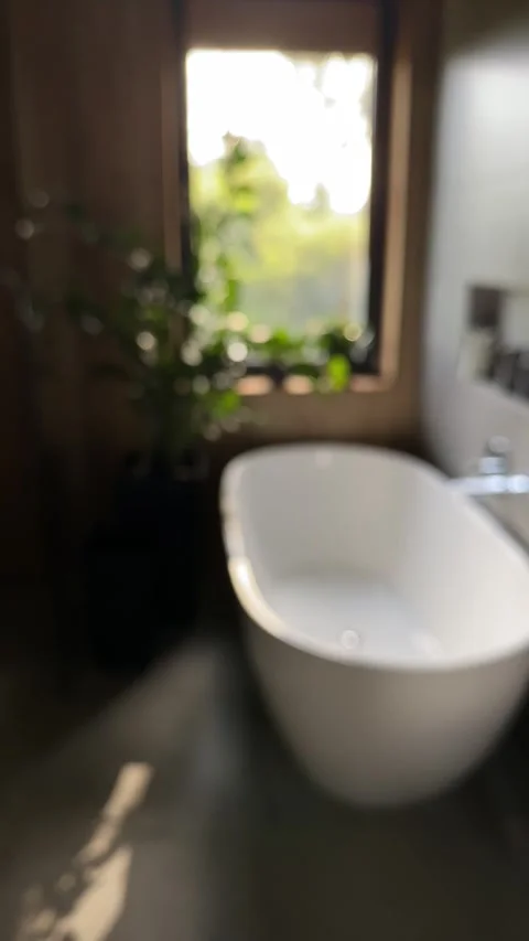 Modern bathroom with plants 스톡 동영상 342335520