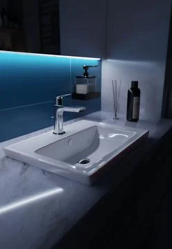 Modern bathroom render Stock Photos