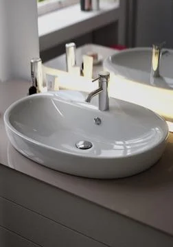 Modern bathroom render Stock Photos