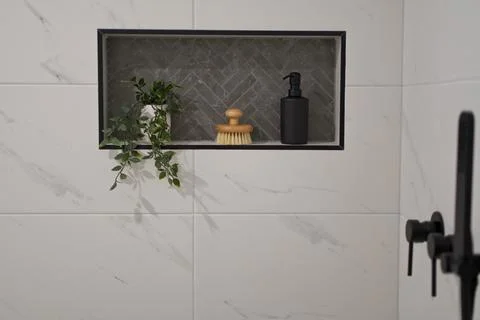 Modern bathroom- selective focus Stock-Fotos