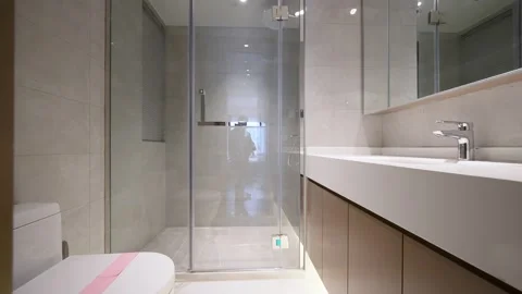 Modern bathroom with simplicity design Stock Footage 199234861