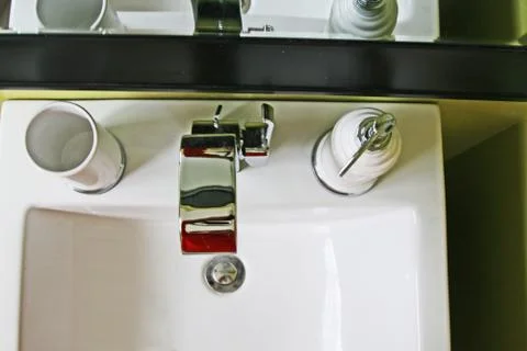 Modern bathroom sink Stock Photos