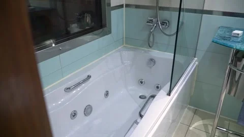 Modern Bathtub with Shower Stock Footage 311201415