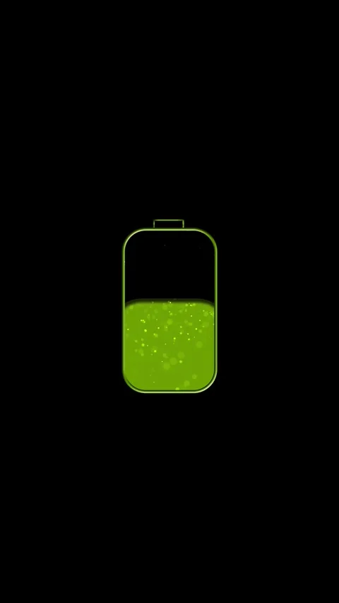 Modern battery charging animation full power indicator Charged message technolog Stock Footage 340479663