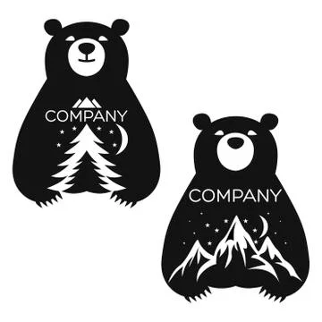 Modern Bear logo Stock Illustration