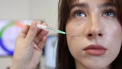 Modern beauty injection routine Video stock 335172340