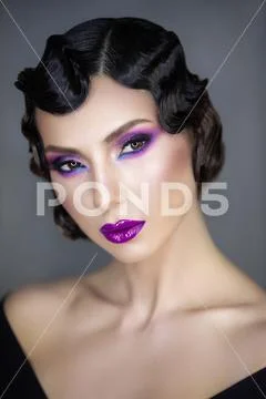 Modern beauty portrait of a girl 30-x Stock Photos
