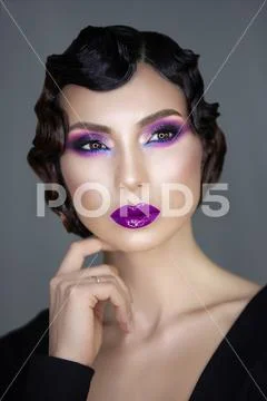 Modern beauty portrait of a girl 30-x Stock Photos