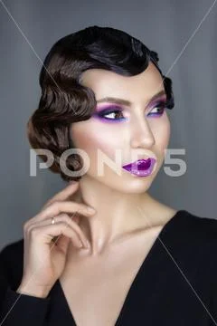 Modern beauty portrait of a girl 30-x Stock Photos