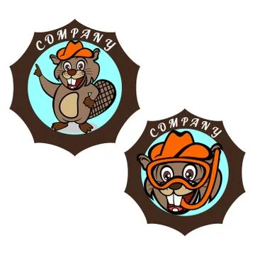 Modern Beaver logo Stock Illustration