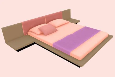 Modern Bed 3d render Stock Illustration